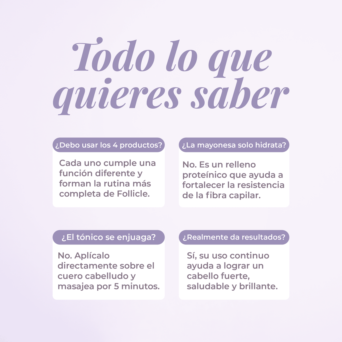 Shampoo, Acondicionador, Mayonesa y Tónico