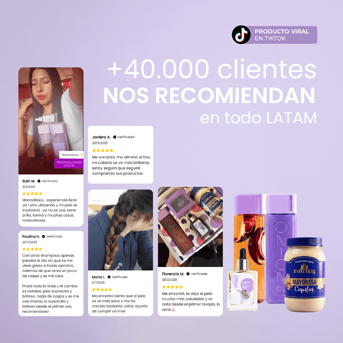 Shampoo, Acondicionador, Mayonesa y Tónico