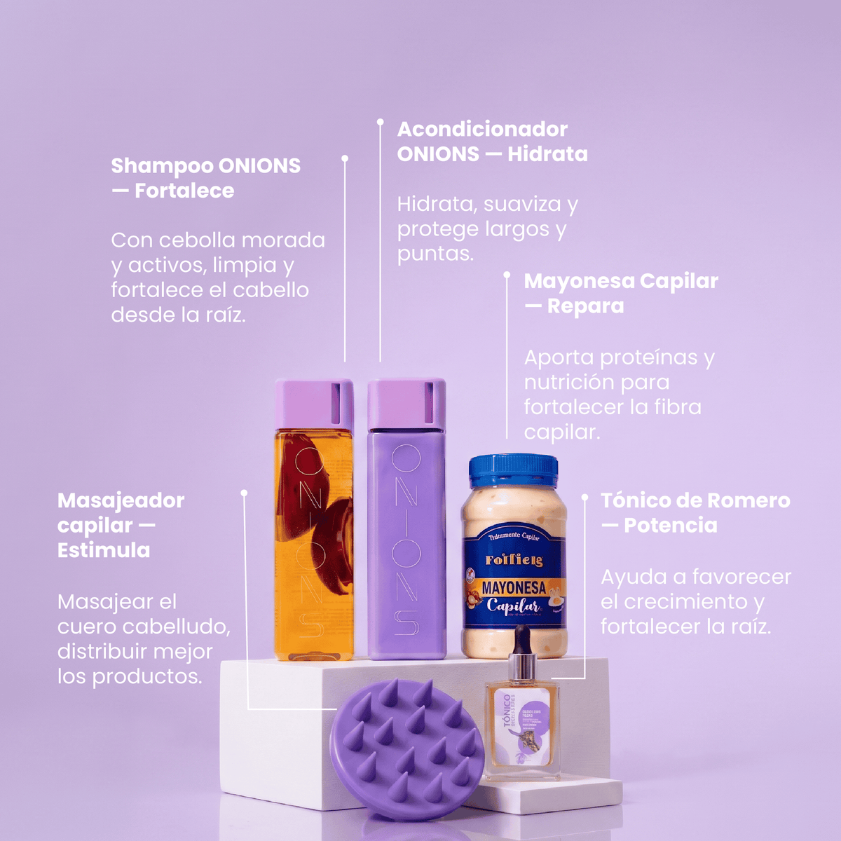 Shampoo, Acondicionador, Mayonesa y Tónico