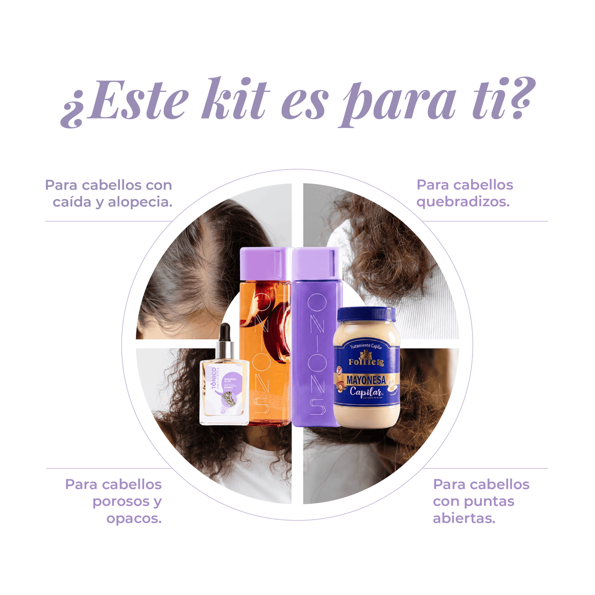Shampoo, Acondicionador, Mayonesa y Tónico