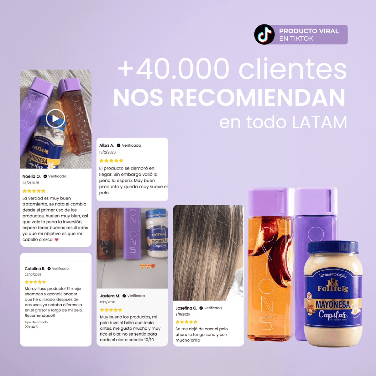 Shampoo, Acondicionador y Mayonesa