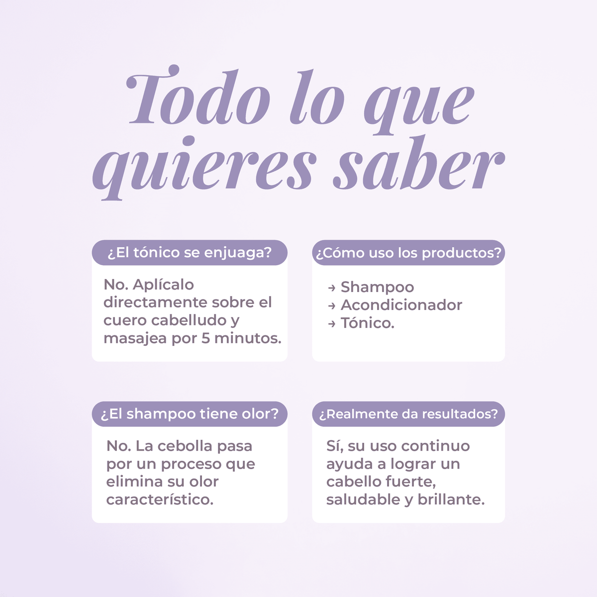 Shampoo, Acondicionador y tónico